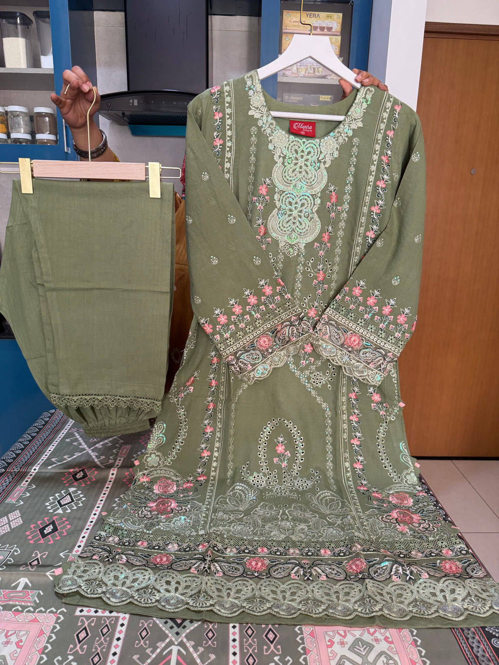 Munira Designer – Verdant Sage Green Ensemble