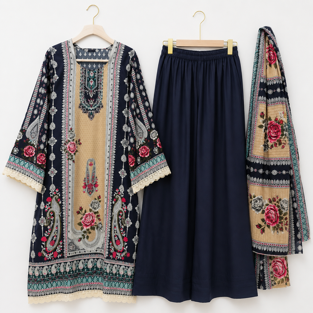 Nazneen Daily wear Pakistani palazzo set