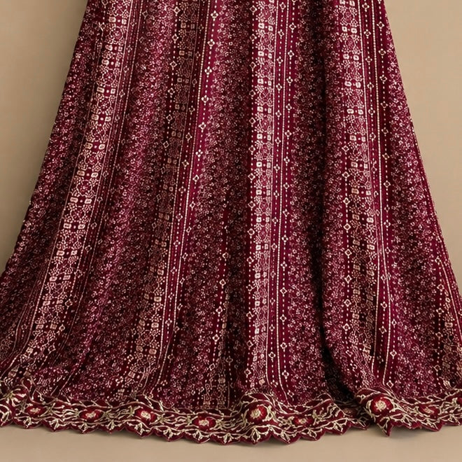 Women Maroon Ethnic Printed Pure Cotton Maxi Dress