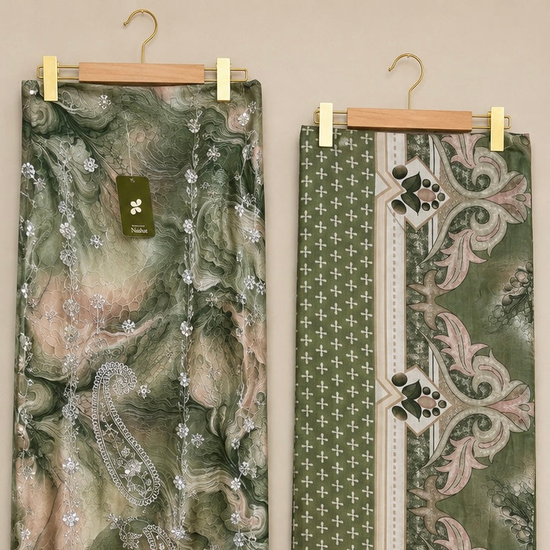 Marble Rayon Unstitched Suit Set