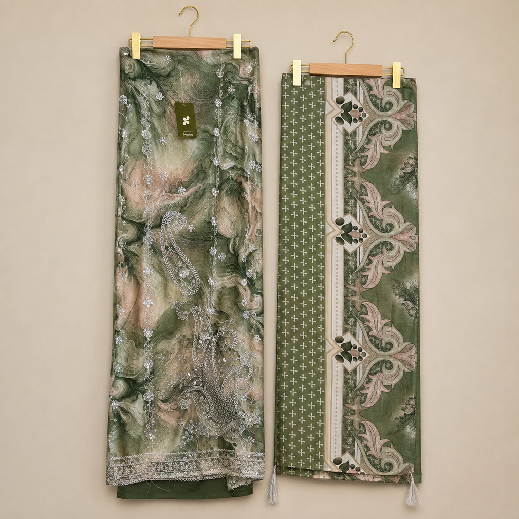 Marble Rayon Unstitched Suit Set