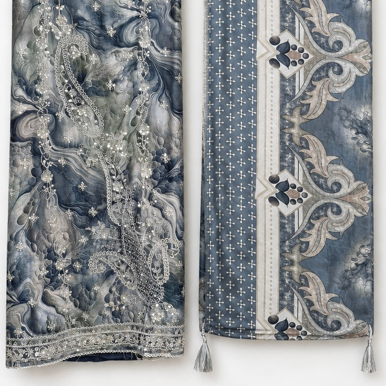 Marble Rayon Unstitched Suit Set