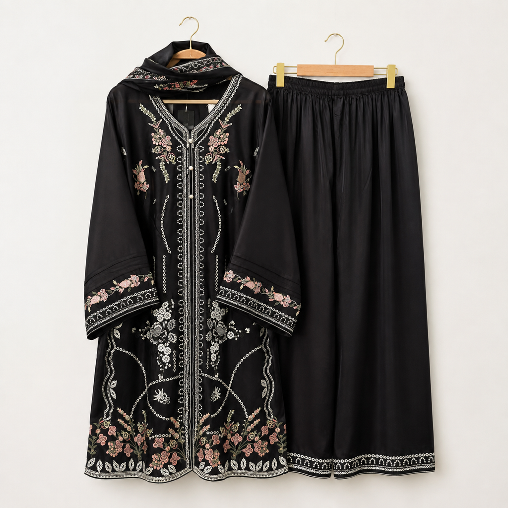 Jahanara black palazzo set