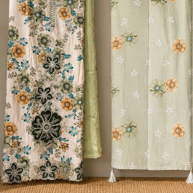 Safiyah Embroidered Floral Unstitched Suit