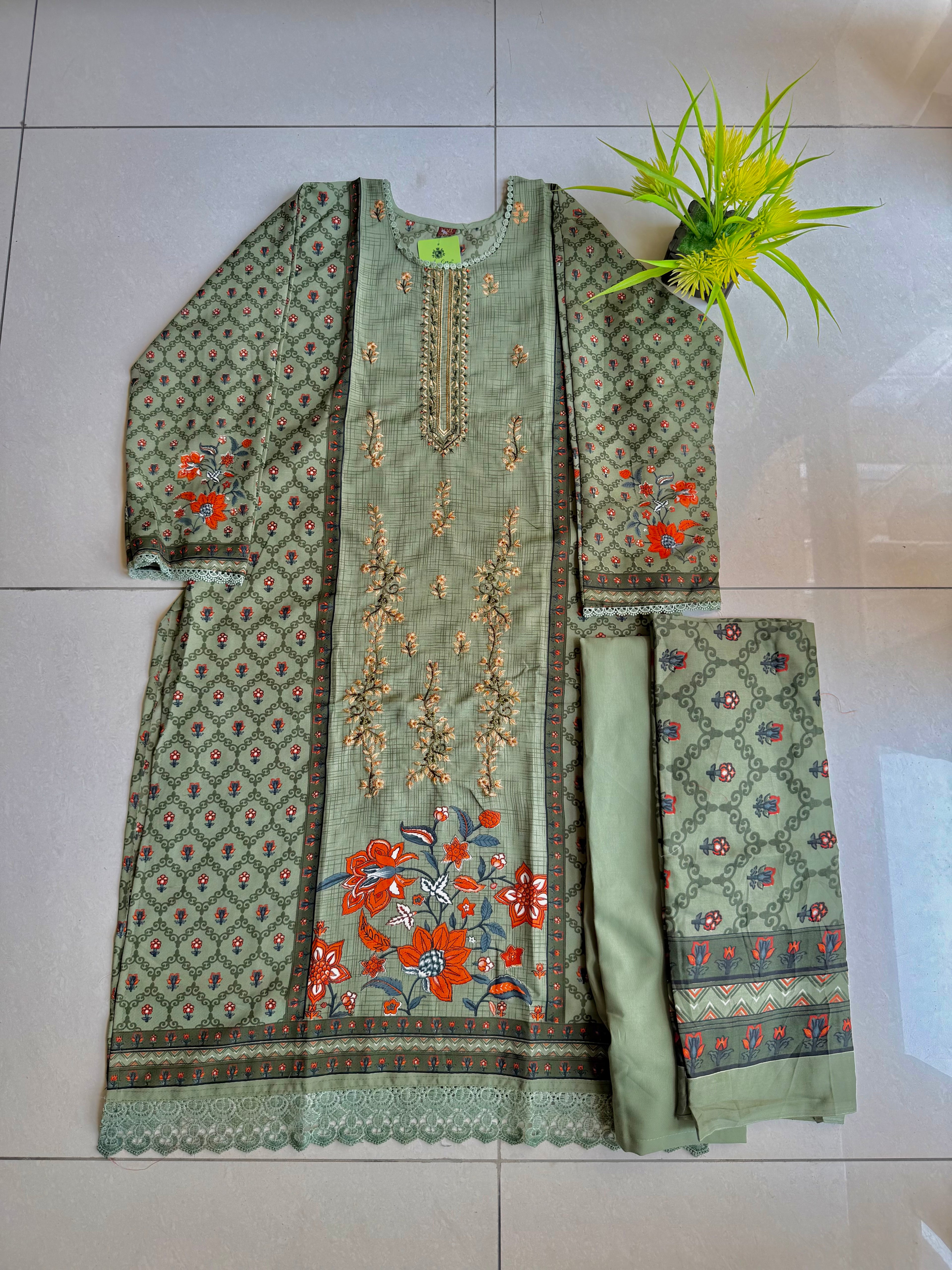 Pakistani cotton lawn suit