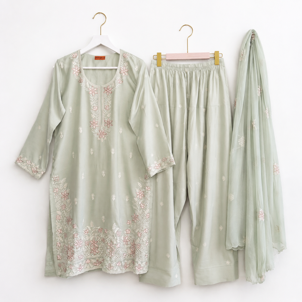 Nameera Soft Embroidered Pakistani Suit Set