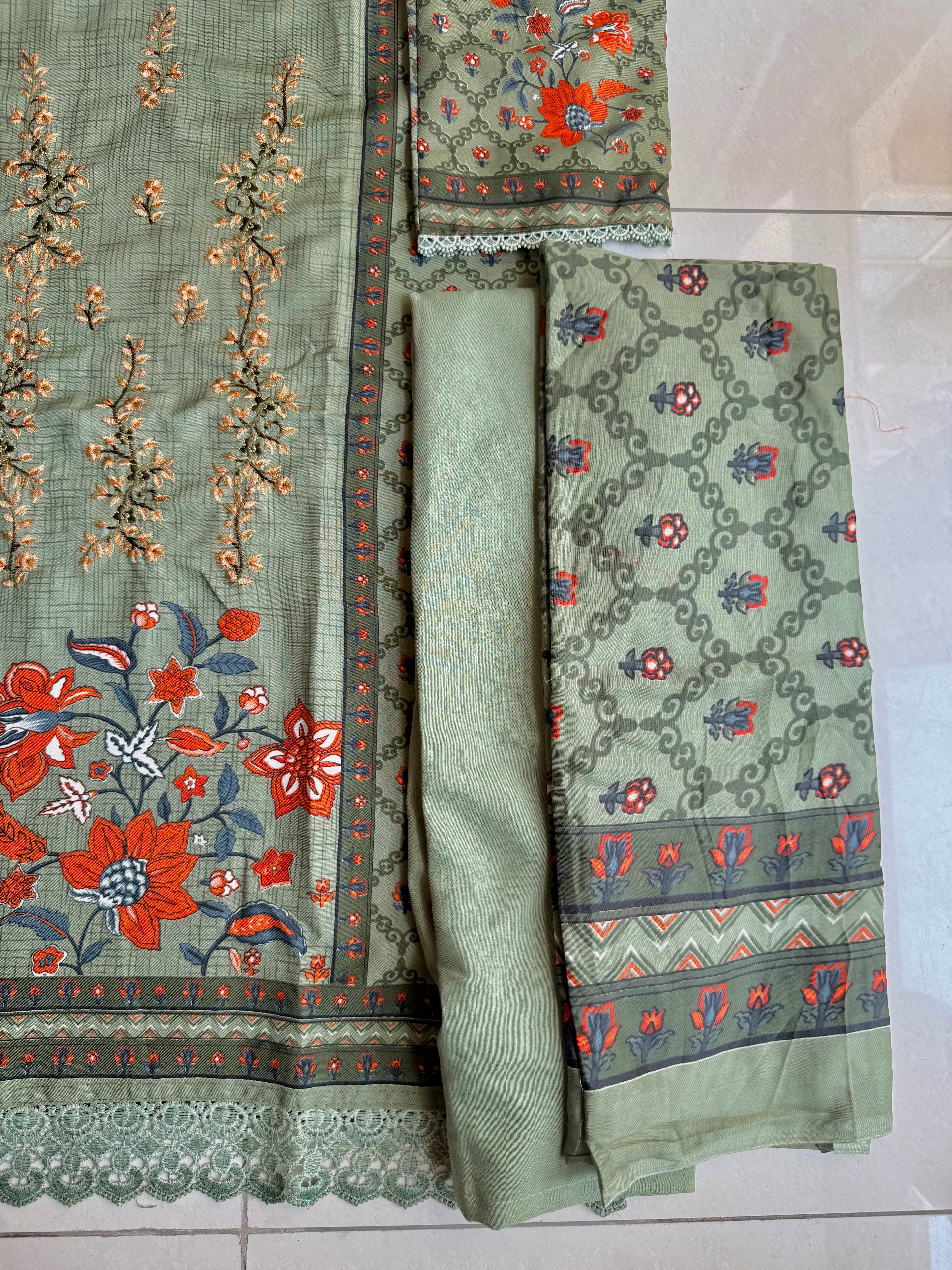 Pakistani cotton lawn suit