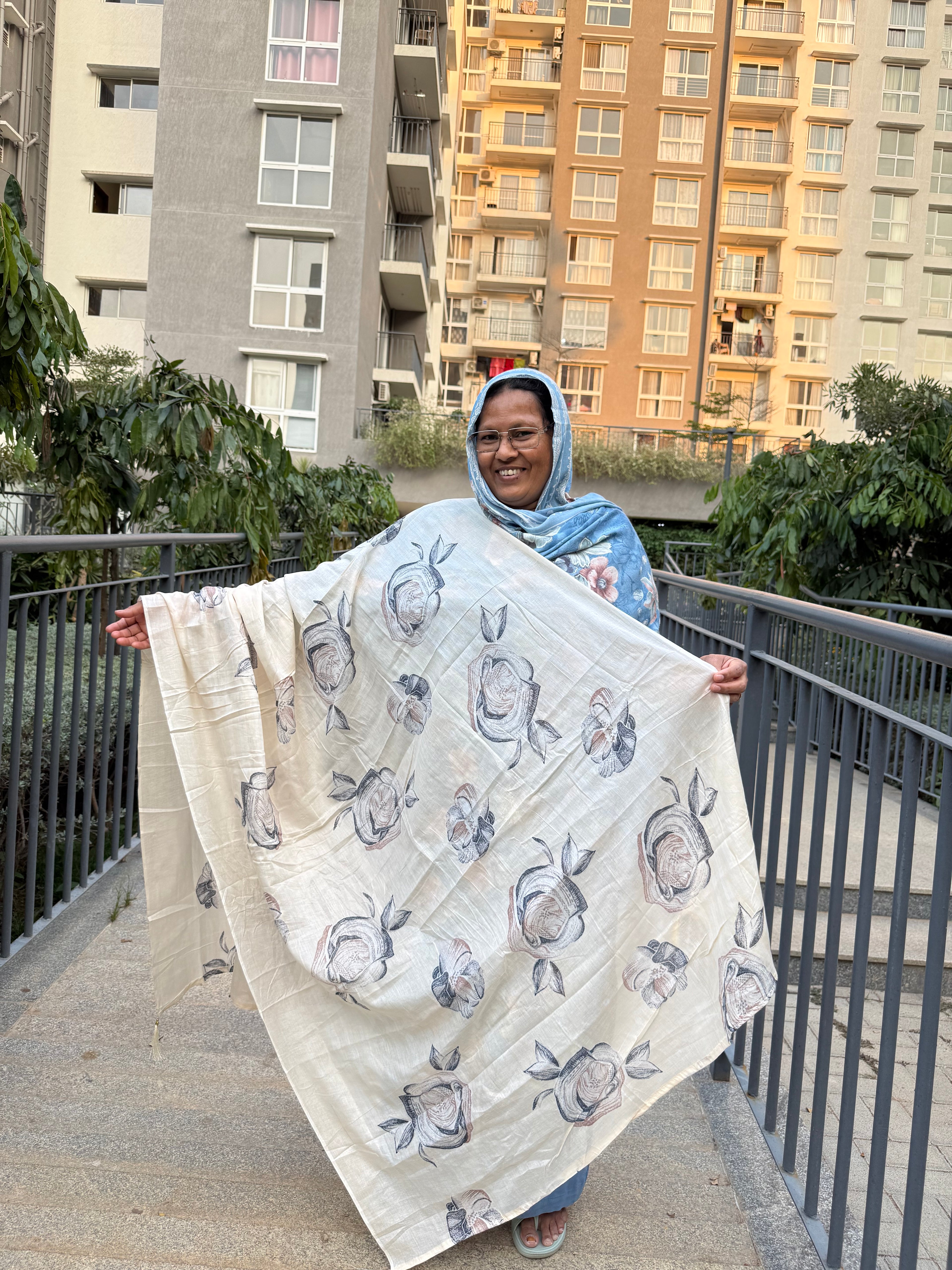 Velmora Noire Bloom – Unstitched Luxury Dress Material Set