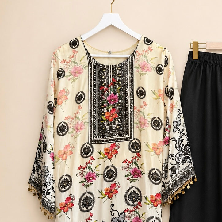 Aabroo — Printed Muslin Crepe 3-Piece Suit