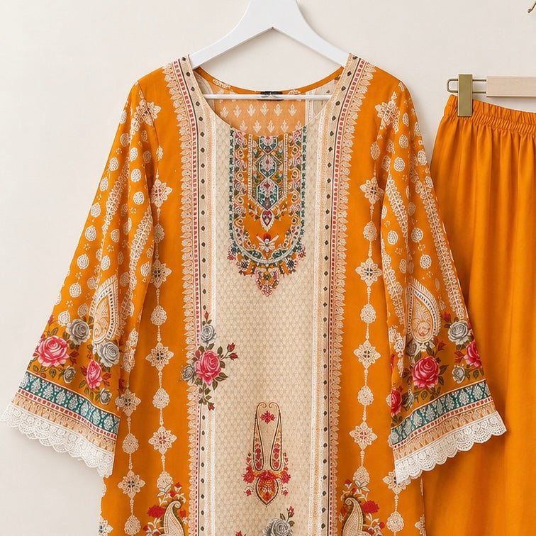 Nazneen Daily wear Pakistani palazzo set