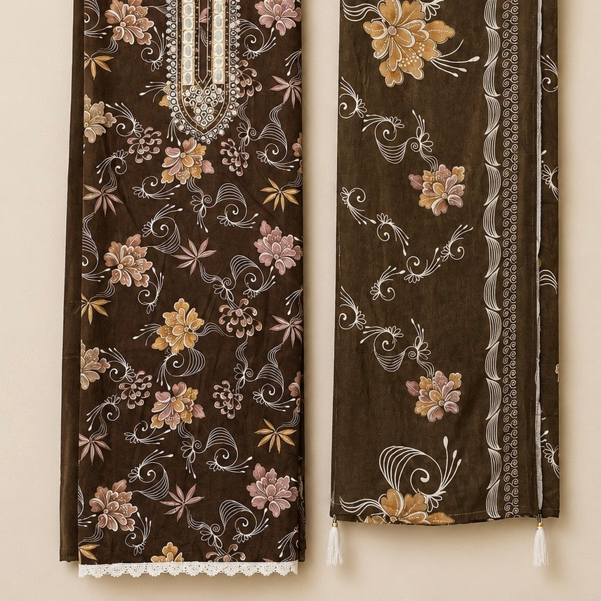 Zohaishi — Rayon Unstitched Premium Suit