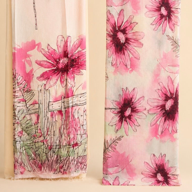 Luqhat Buttery Cotton Floral Unstitched Suit