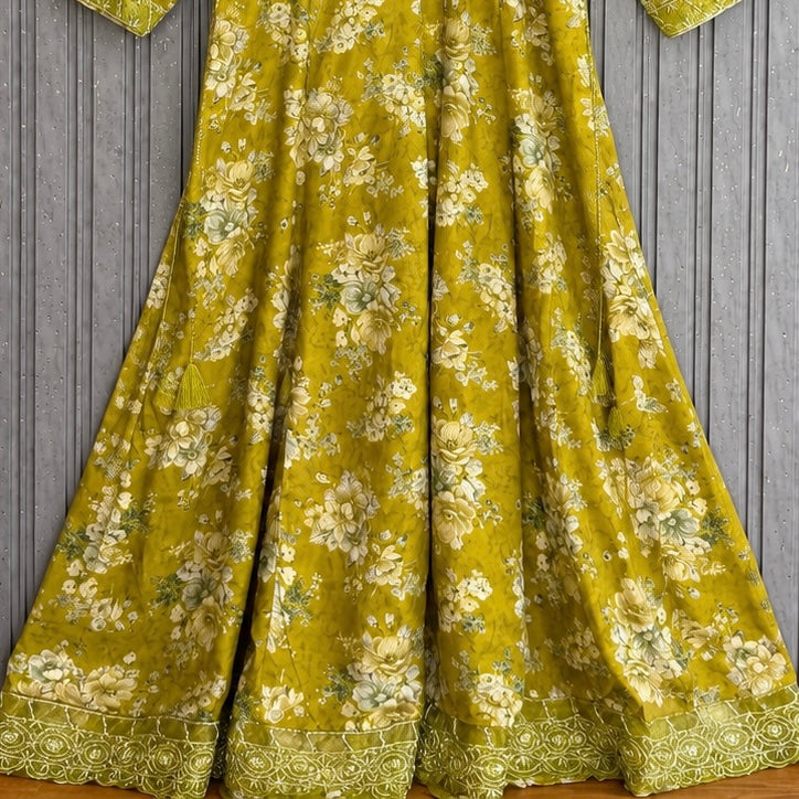 Olive Summer Cotton Maxi Dress