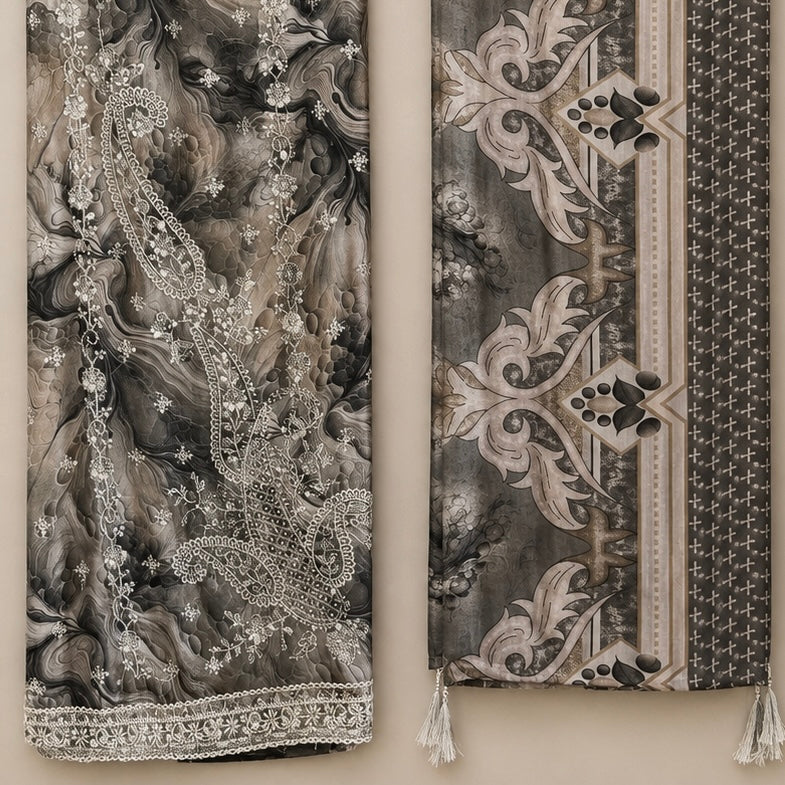 Marble Rayon Unstitched Suit Set