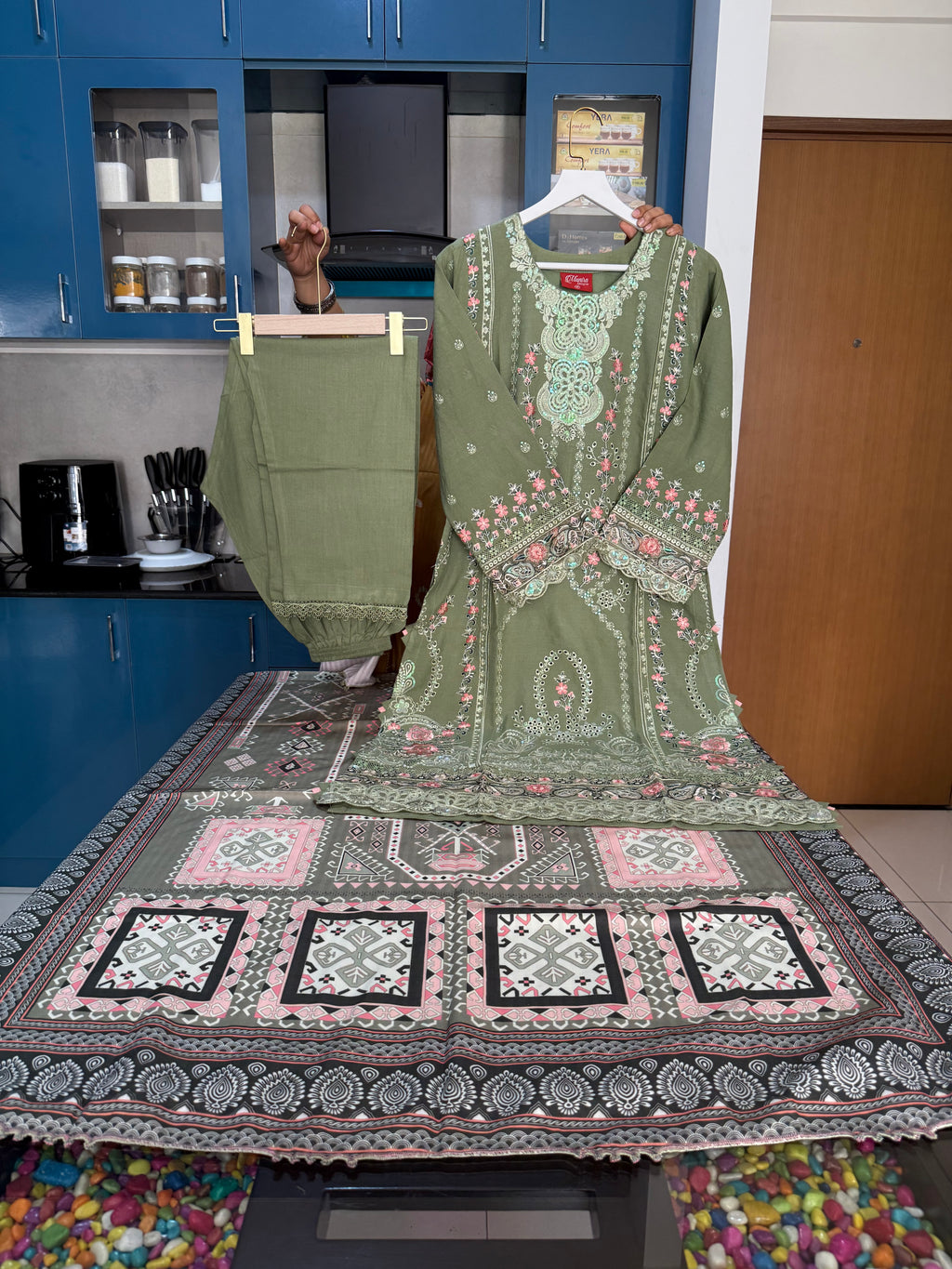 Munira Designer – Verdant Sage Green Ensemble