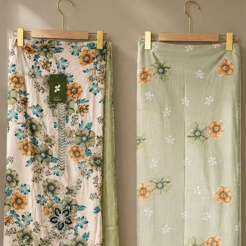 Safiyah Embroidered Floral Unstitched Suit