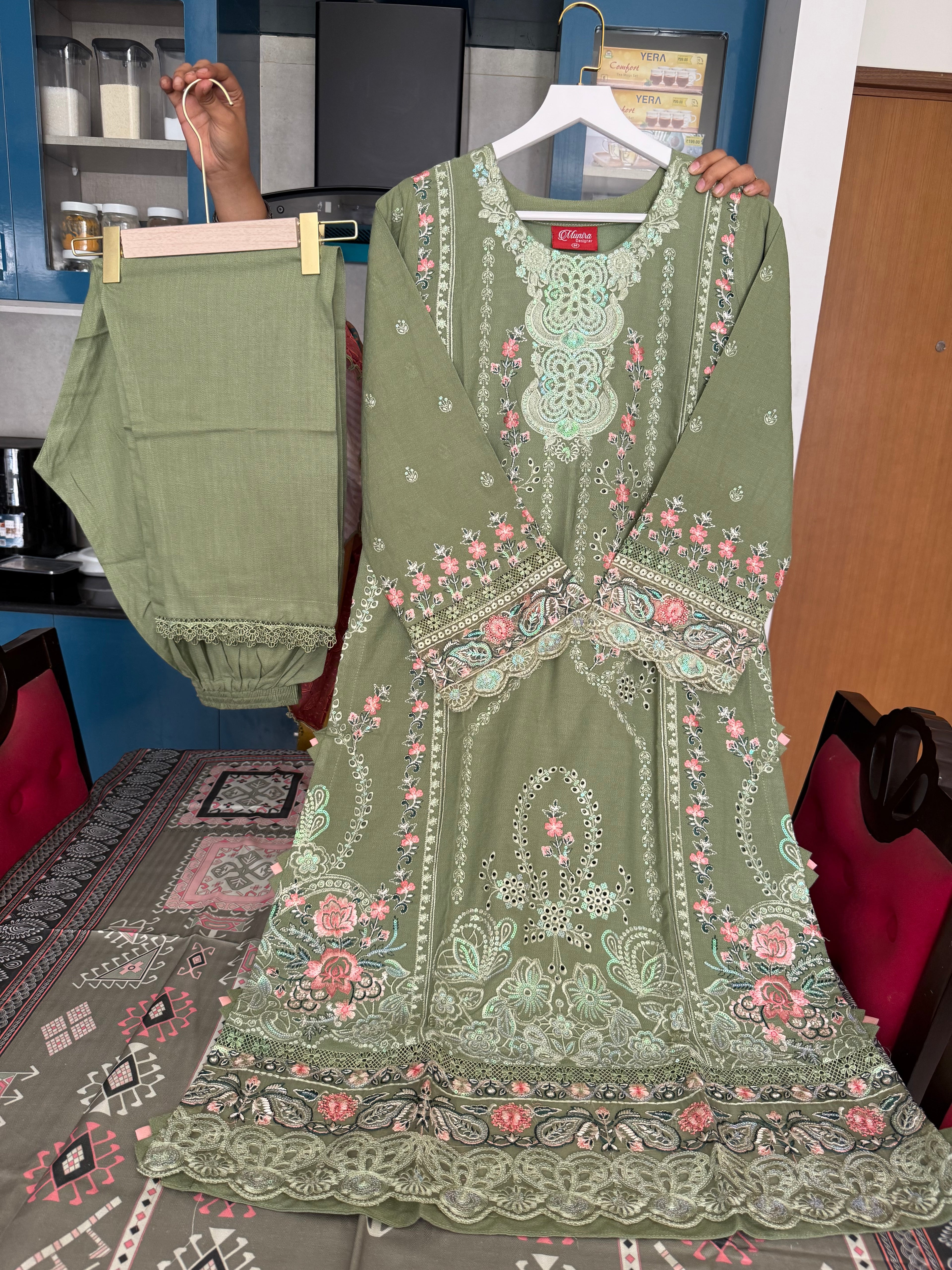 Munira Designer – Verdant Sage Green Ensemble