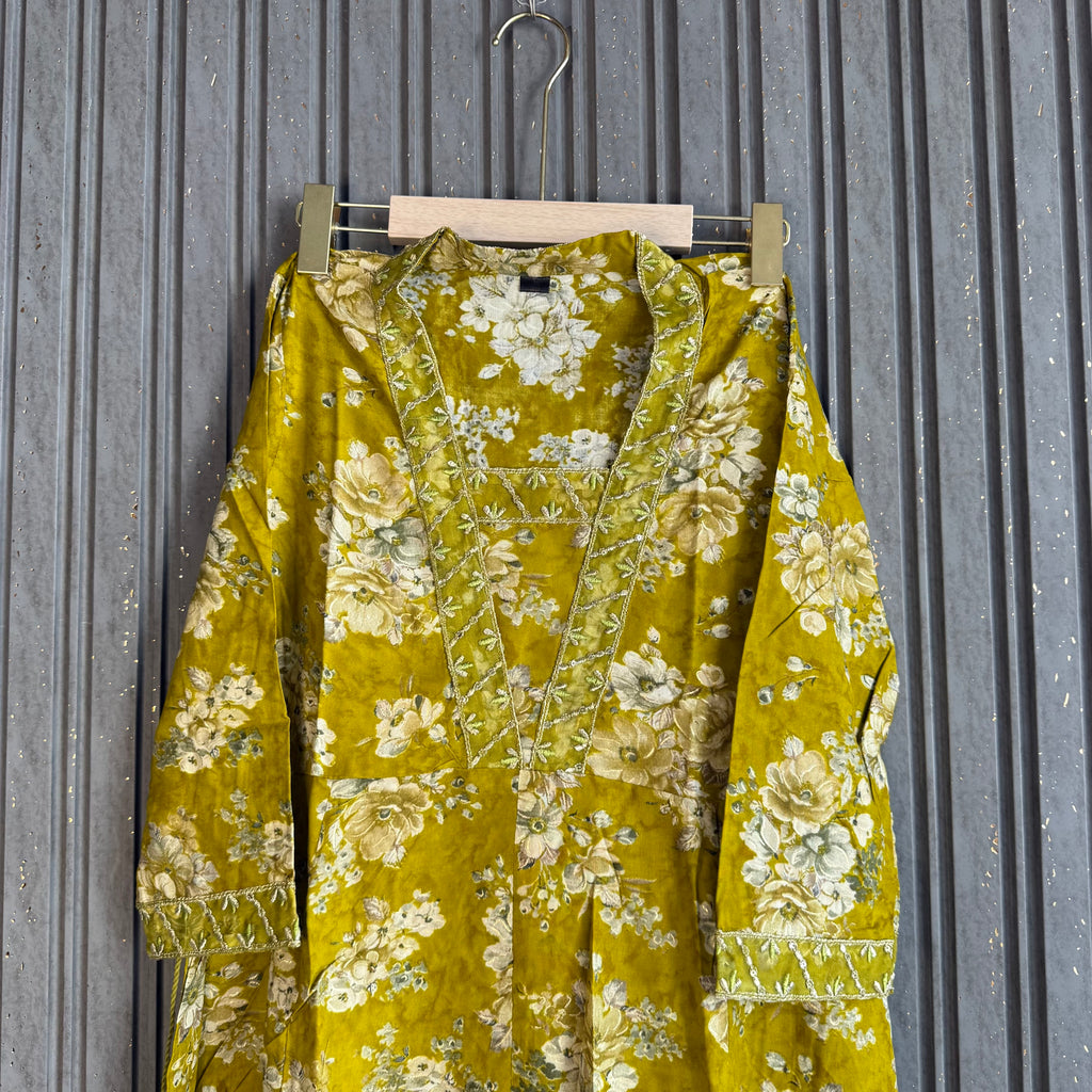 Olive Summer Cotton Maxi Dress