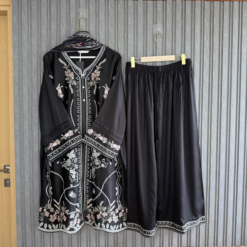 Jahanara black palazzo set