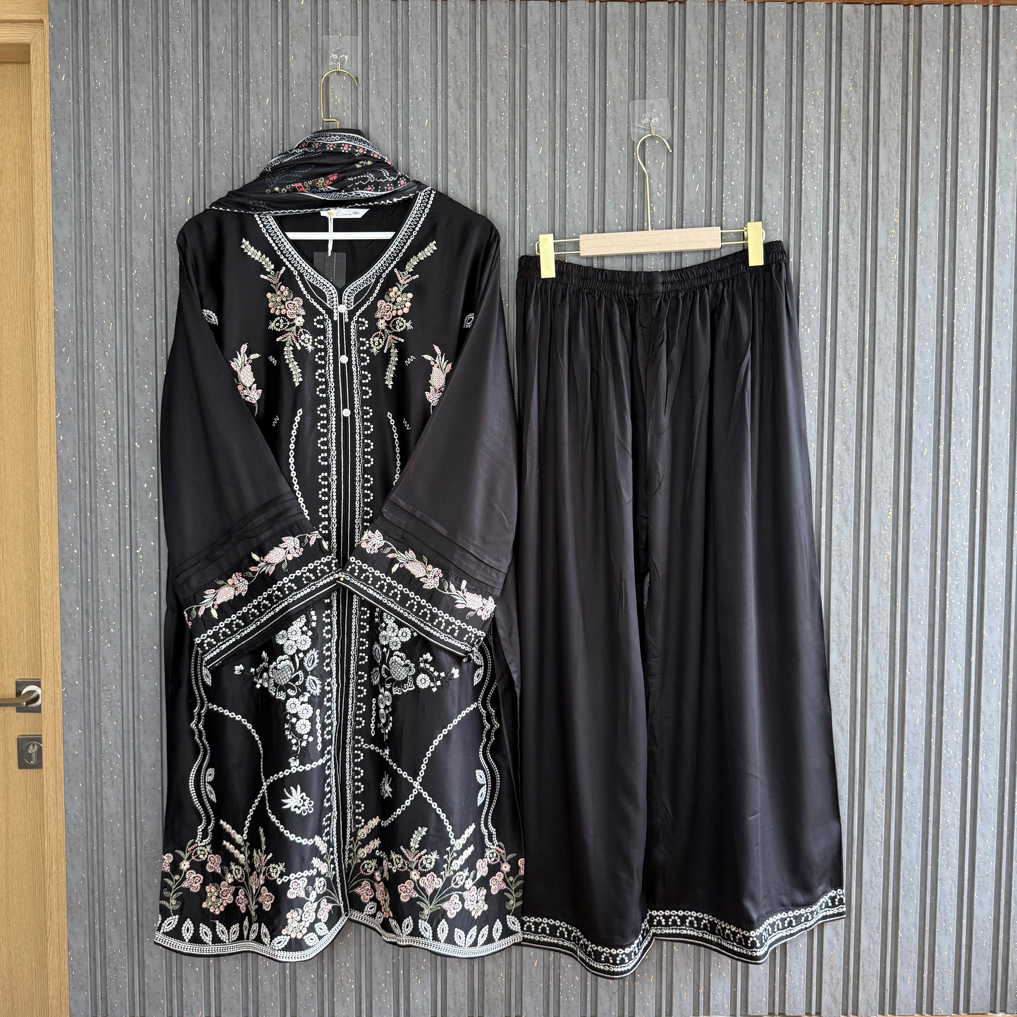 Jahanara black palazzo set