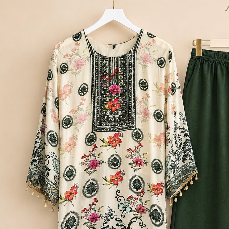 Aabroo — Printed Muslin Crepe 3-Piece Suit