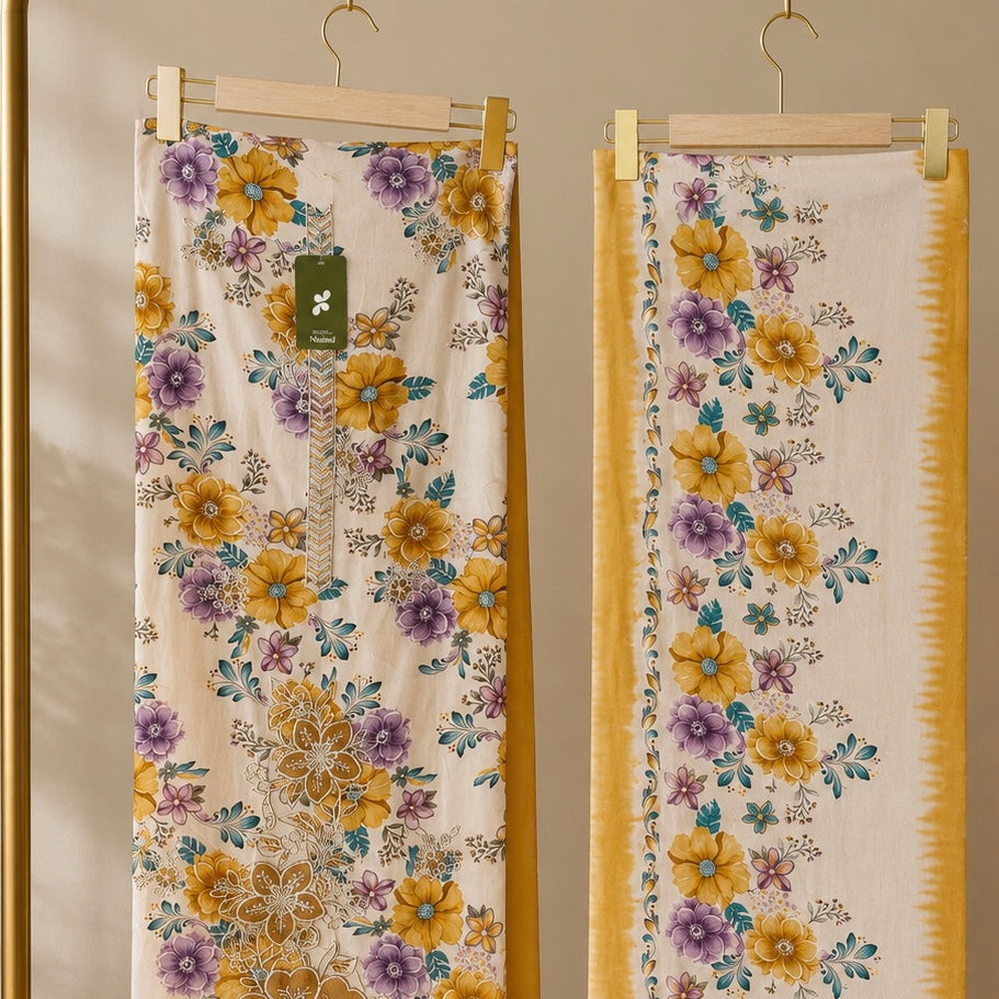 Safiyah Embroidered Floral Unstitched Suit