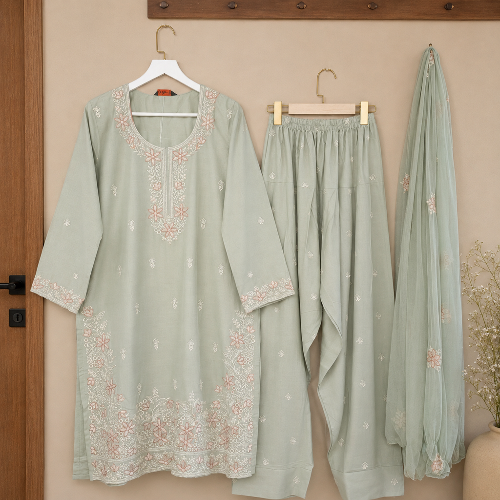 Nameera Soft Embroidered Pakistani Suit Set