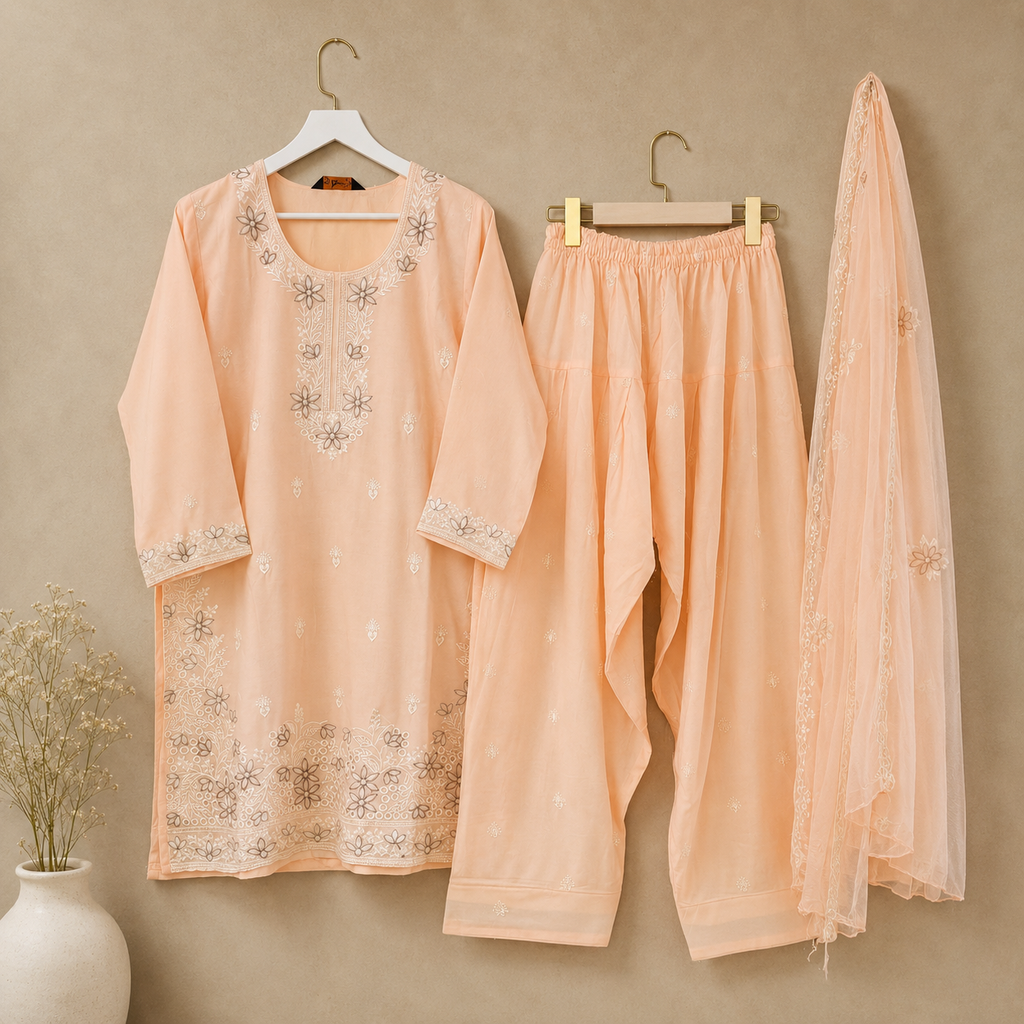 Nameera Soft Embroidered Pakistani Suit Set
