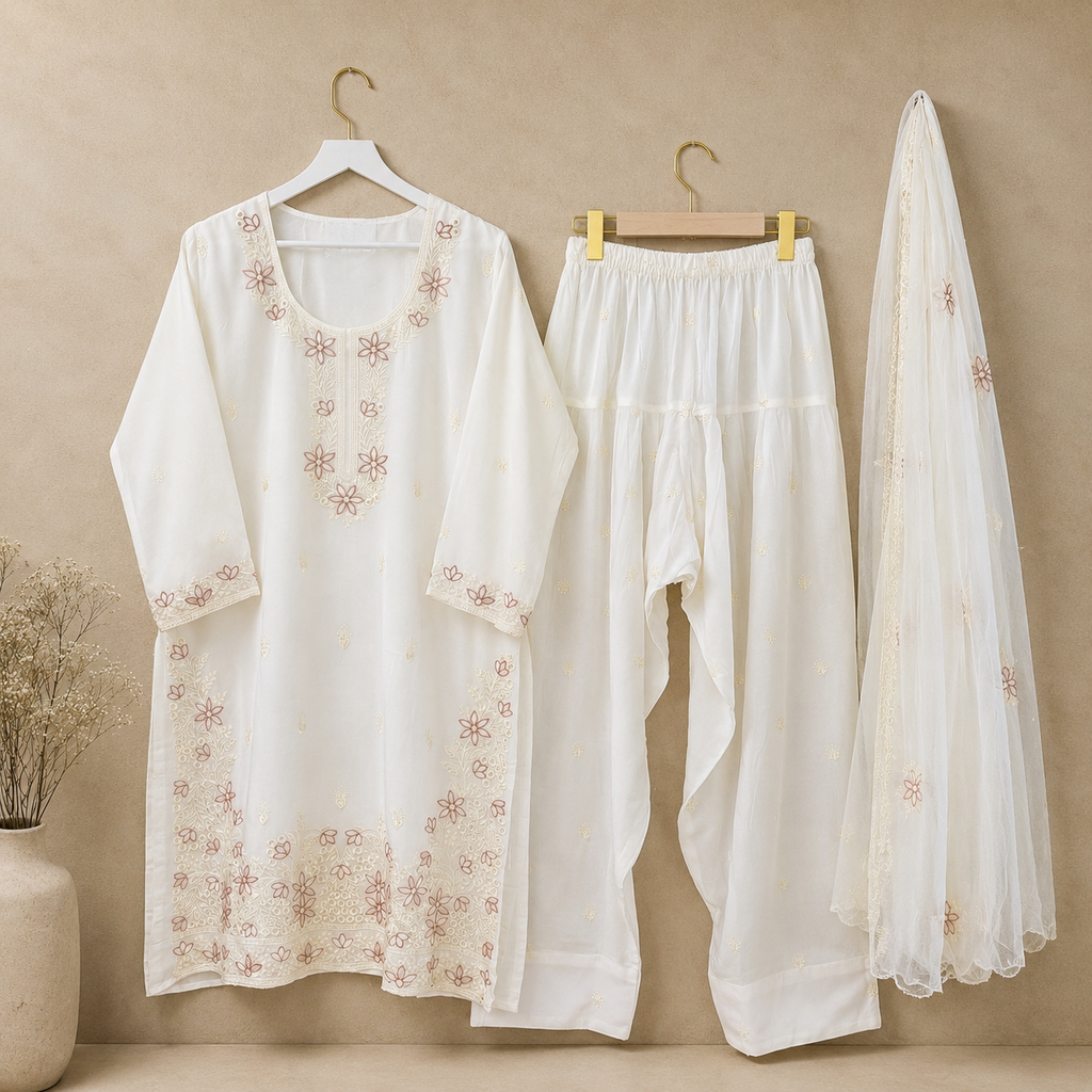 Nameera Soft Embroidered Pakistani Suit Set