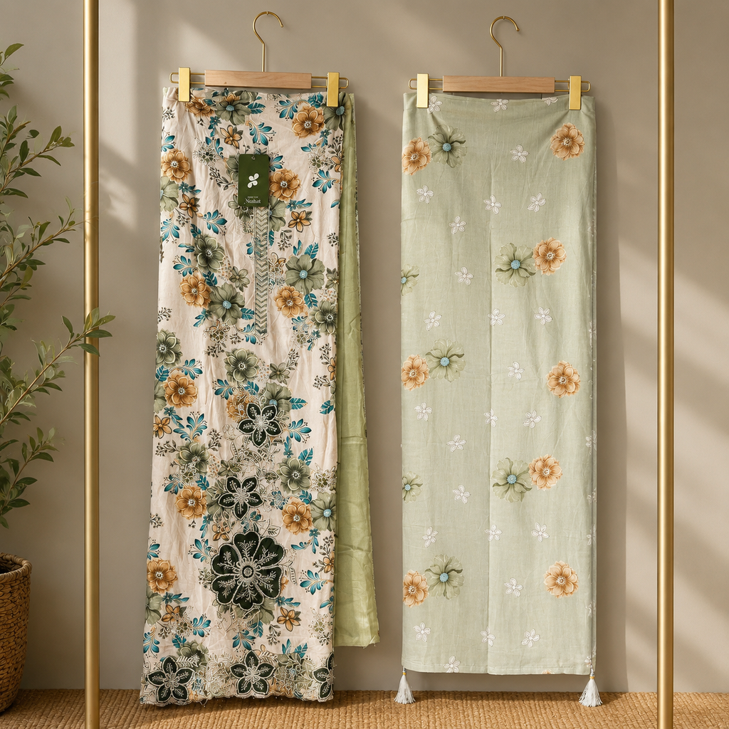 Safiyah Embroidered Floral Unstitched Suit