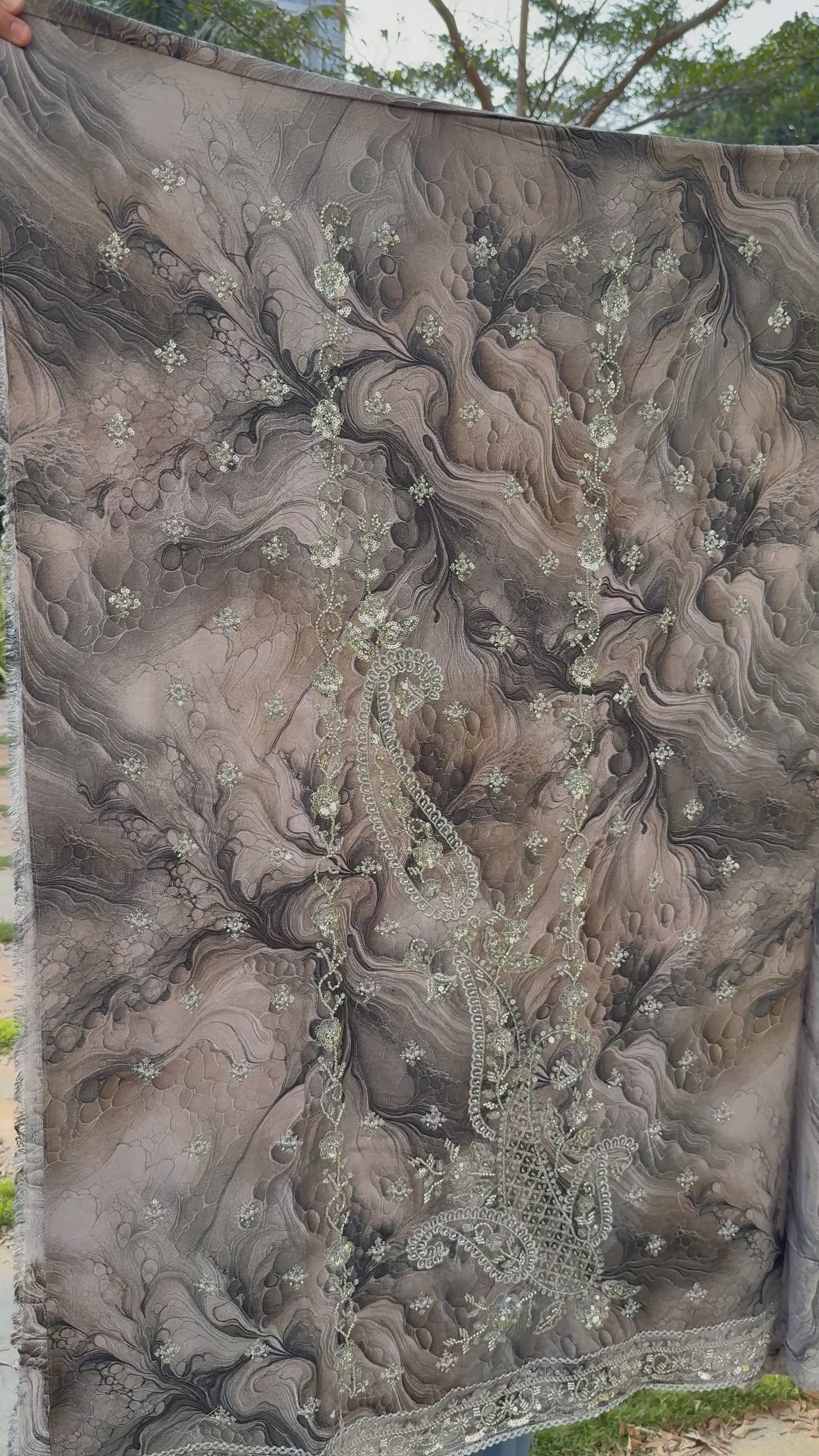 Zarvielle Marble Edit – Premium Unstitched Suit