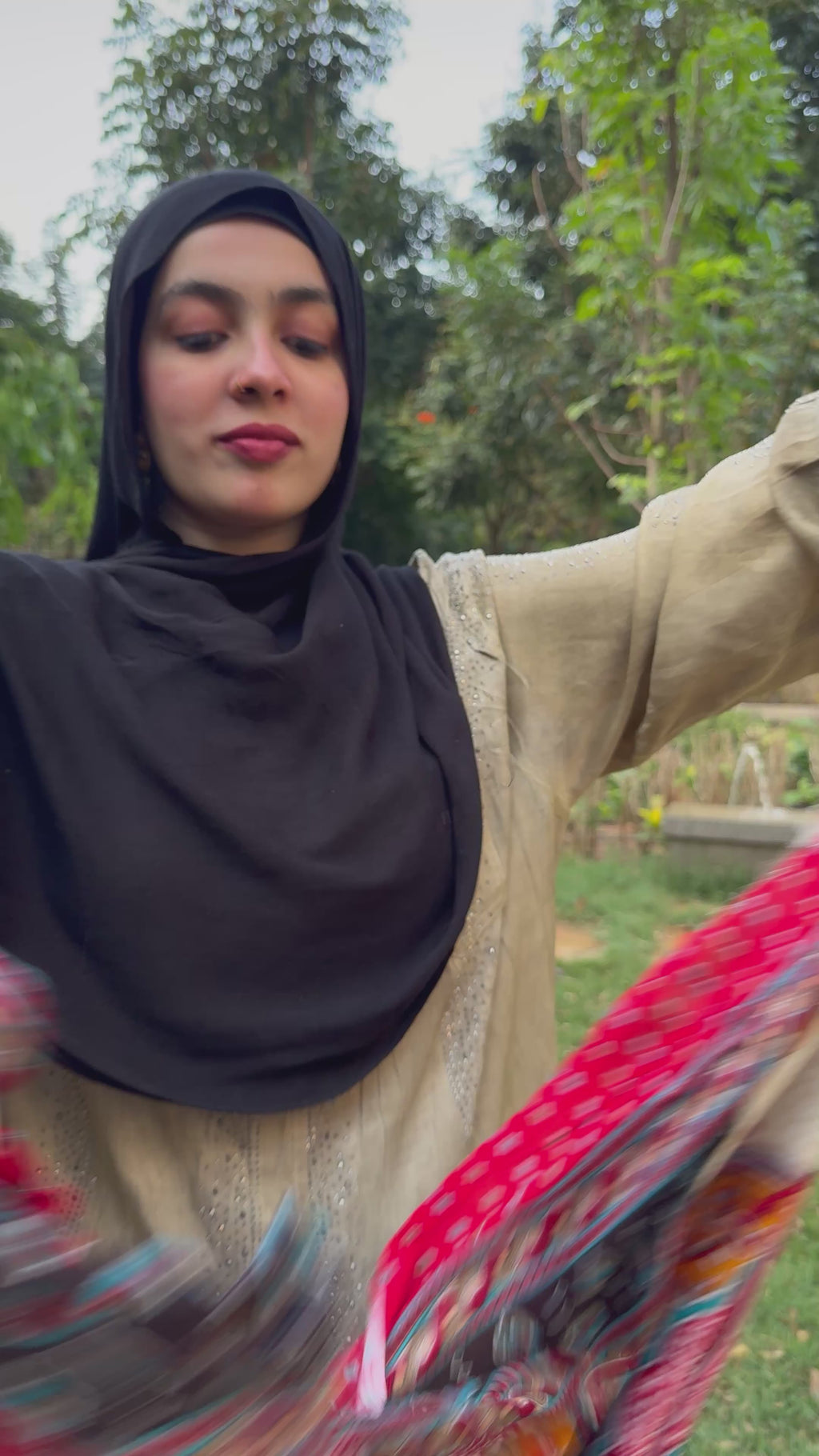 Rich crimson red - heritage prints (unstitched Pakistani outfit)