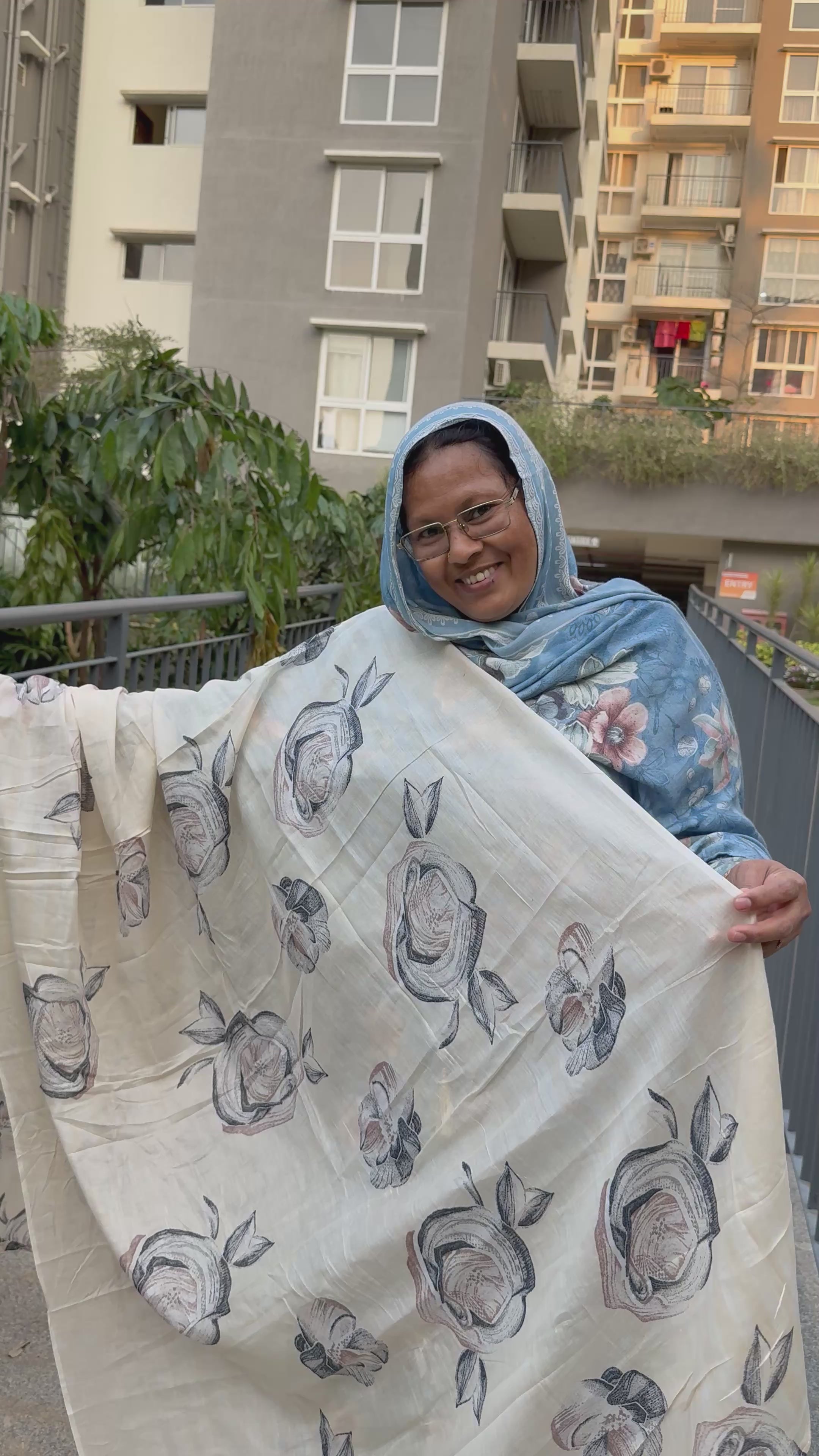 Velmora Noire Bloom – Unstitched Luxury Dress Material Set